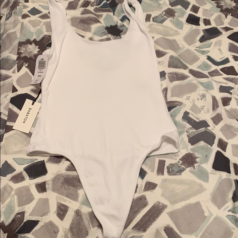 Babaton White Ribbed Jumpsuit
